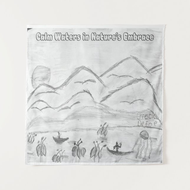 Tapete De Parede 'Calm Waters in  Nature's Embrace' Tapestry (Frente)