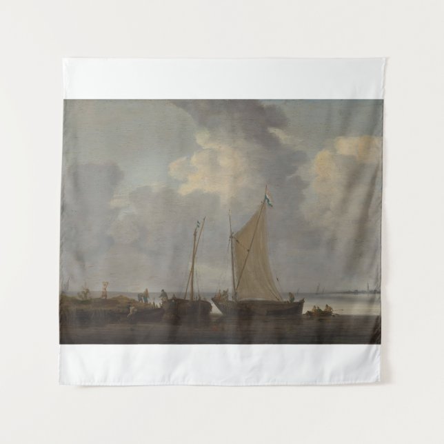 Tapete De Parede Calma com os pescadores a descarregar as suas capt (Frente)