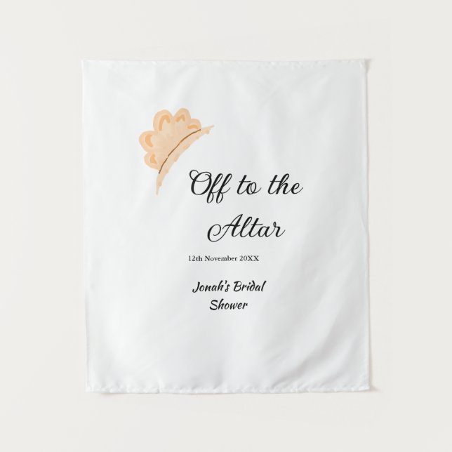 Tapete De Parede Caminho ao altar chapéu de laranja noivado nome (Frente)