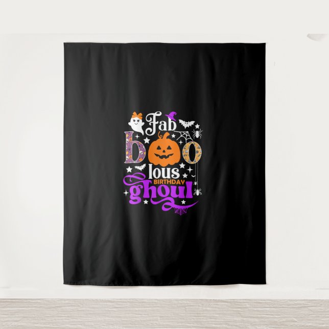 Tapete De Parede Camisa de Fantasma de Aniversário Faboolous, Abóbo (Frente)