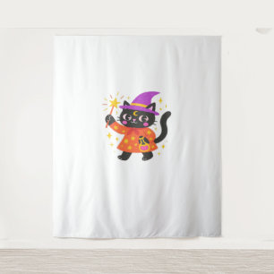 Tapete De Parede Camisa-T Clássica de Bruxa Gatinho Celestial Espum