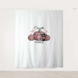 Tapete De Parede Camisa-T de Gato de Abóbora Cor-de-Rosa Coquette