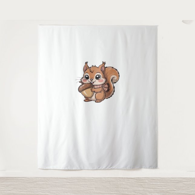 Tapete De Parede Camiseta Clássica de Esquilo do outono (Frente)