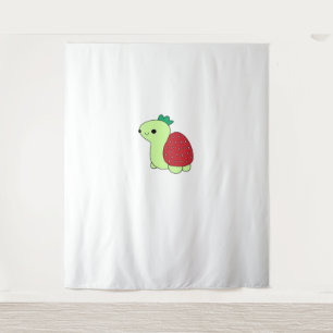 Tapete De Parede Camiseta Clássica de tartaruga de morango verde tí
