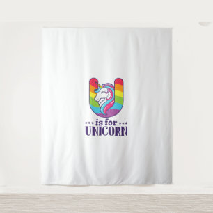 Tapete De Parede Camiseta Infantil U É Para Alfabeto De Unicórnio