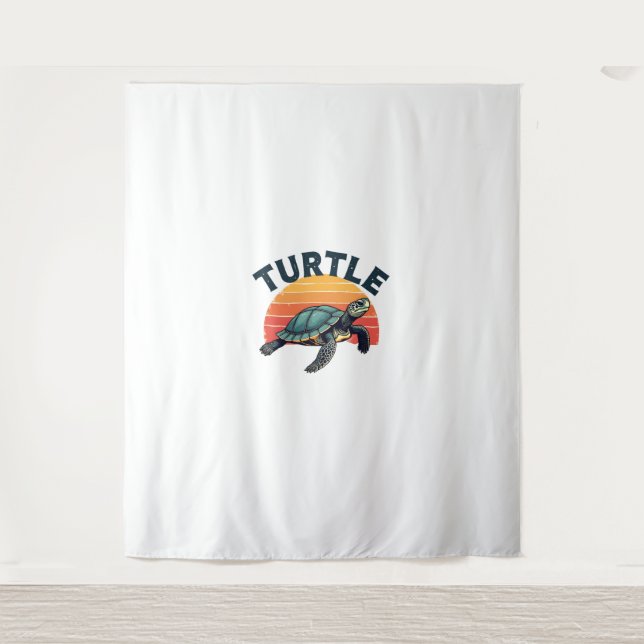 Tapete De Parede Camiseta Tartaruga Retro (Frente)