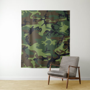 Tapete De Parede Camo Militar Floresta Verde