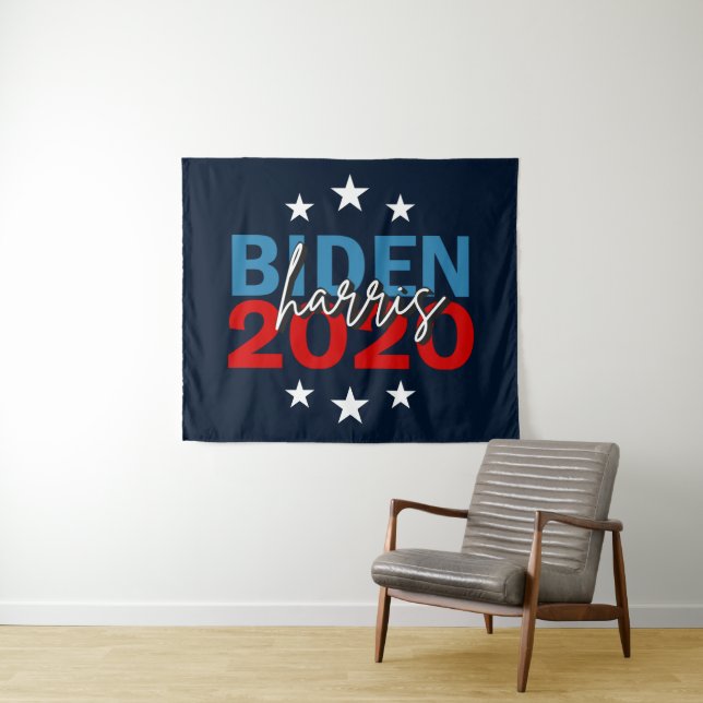 Tapete De Parede Campanha Eleitoral Biden Harris 2020 Fundo Azul (In Situ (Horizontal))