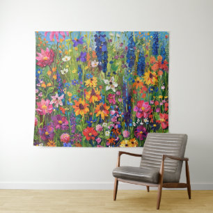 Tapete De Parede Campo de flor selvagem Pintura acrílica