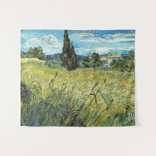 Tapete De Parede Campo de trigo verde Vincent van Gogh (Frente (Horizontal))