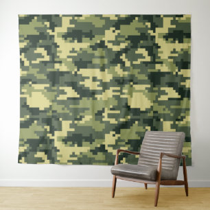 Tapete De Parede Camuflagem Digital Woodland de 8 Bits / Camo