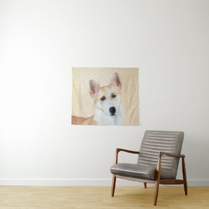 Tapete De Parede Canaan Dog Painting - Arte de Cachorro Original