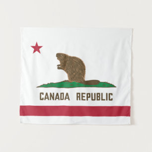 Tapete De Parede Canadá República da Califórnia Flag Beaver