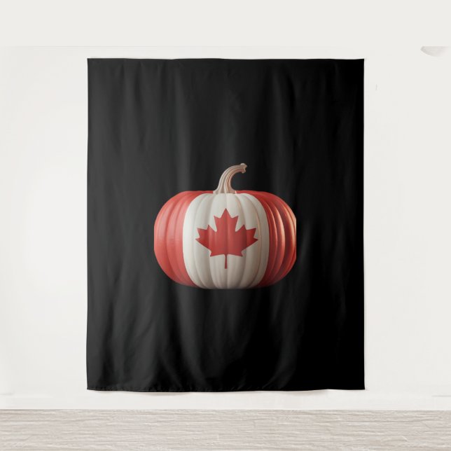 Tapete De Parede Canadiano Flag Pumpkin Maple Leaf Thankplaying Ove (Frente)