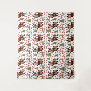 Tapete De Parede Caneca floral fofa de rena