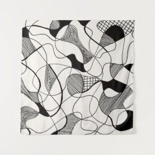 Tapete De Parede Caneta monocromática e esboço de tinta; irregula