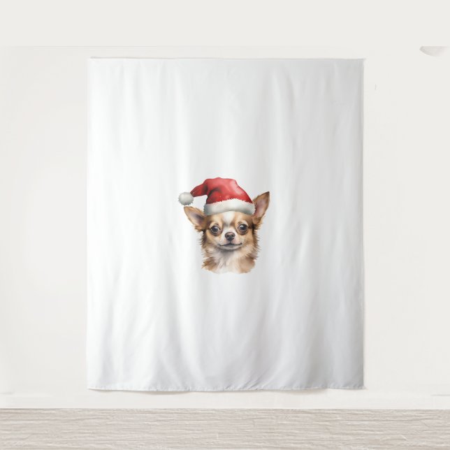 Tapete De Parede Cão de Natal Chihuahua (Frente)