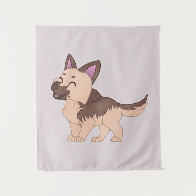 Tapete De Parede Cão German shepherd Kawaii (Frente)