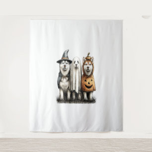 Tapete De Parede Cão Husky Siberiano Fantasma de Halloween