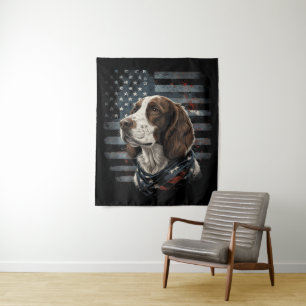 Tapete De Parede Cão Springer Spaniel Bandeira Americana