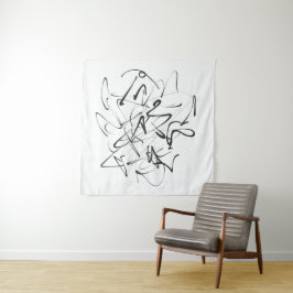 Tapete De Parede Caos na Tinta – Abstração de Linha Expressiva