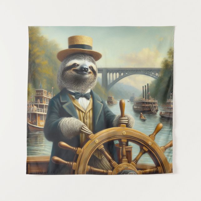 Tapete De Parede Capitão do Riverboat Sloth (Frente)
