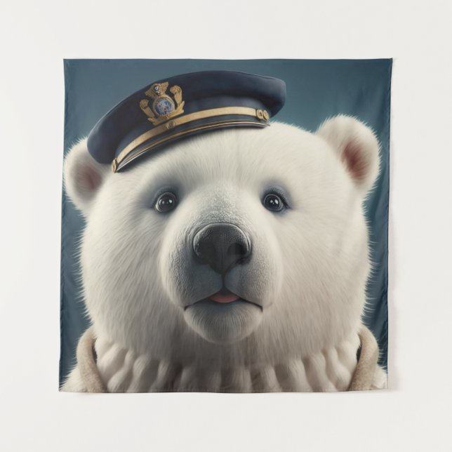 Tapete De Parede Capitão Piloto de Urso Polar (Frente)