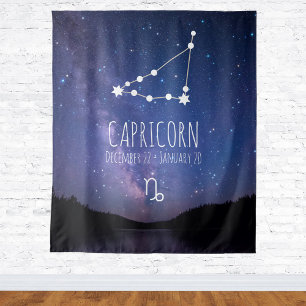 Tapete De Parede Capricorn Têxtil de Astrologia Personalizado
