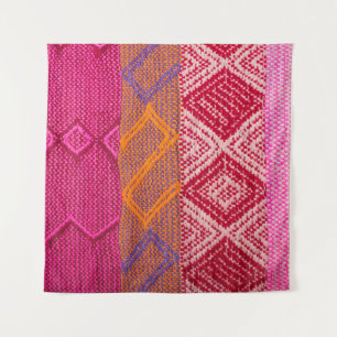 Tapete De Parede Captura de detalhes do tecido indiano com padrão c