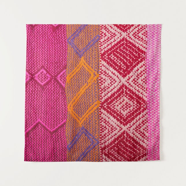 Tapete De Parede Captura de detalhes do tecido indiano com padrão c (Frente)