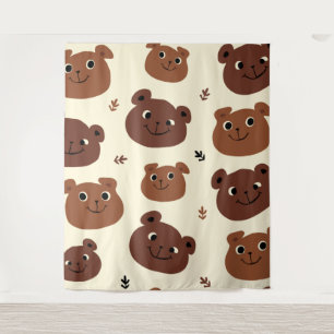 Tapete De Parede Cara de urso engraçado