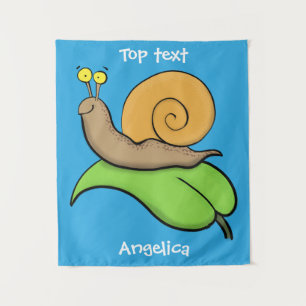 Tapete De Parede Caracol bonito e feliz numa ilustração de desenh