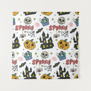 Tapete De Parede Caracteres de Halloween: Padrão Whimsical Seamless