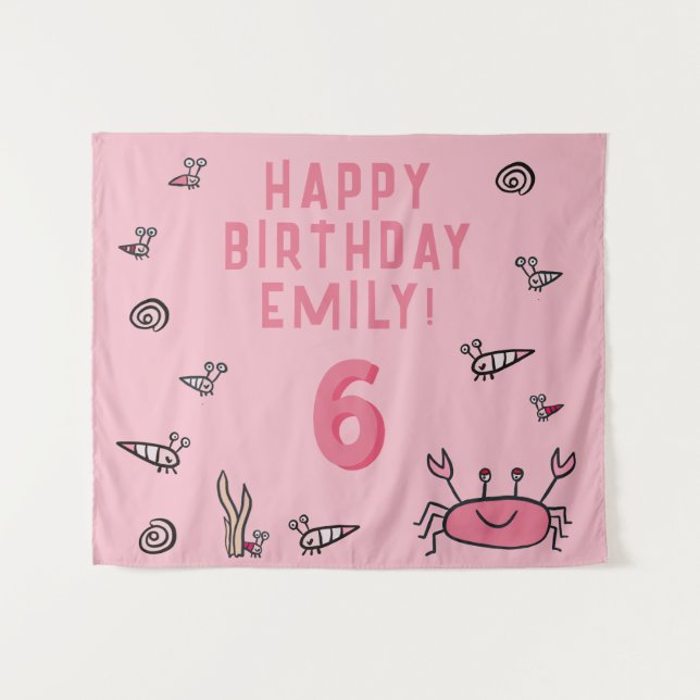 Tapete De Parede Caranguejos Rosa Vedam Foto De Aniversário Para Ra (Frente (Horizontal))