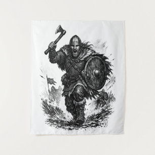 Tapete De Parede Carga do Guerreiro Viking – Batalha de Tinta