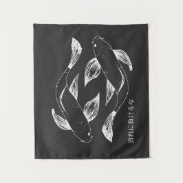 Tapete De Parede Carpa estilo japonês desenhado à mão minimalista