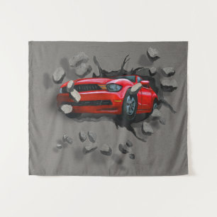 Tapete De Parede Carro Vermelho Travando Pela Parede