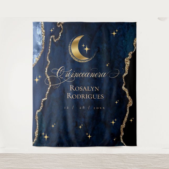Tapete De Parede  Cartão de Boas-Vindas Quinceanera Celestial Meia- (Frente)