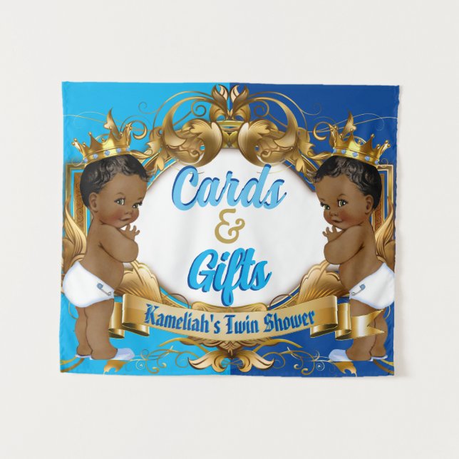 Tapete De Parede Cartões & Presentes Azul | Churrasco de Gêmeos Rea (Frente (Horizontal))