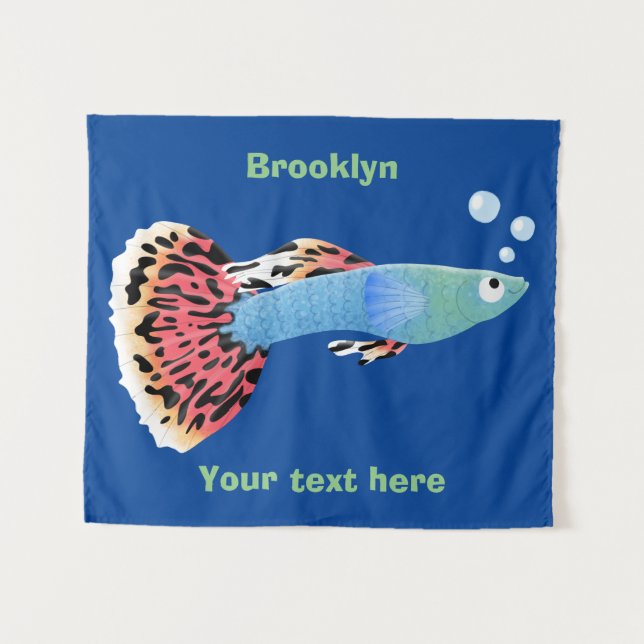 Tapete De Parede Cartografia de peixe tropical de rico bonito (Frente (Horizontal))