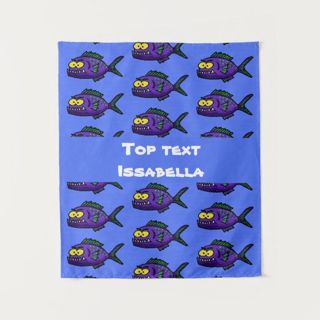 Tapete De Parede Cartoon de peixe Piranha (Frente)