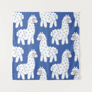 Tapete De Parede Cartoon lama alpaca, padrão de colheita
