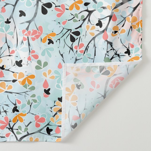 Tapete De Parede Cartoon sem costura abstrato folhas de galho (Detalhe)