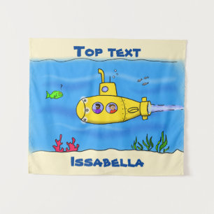 Tapete De Parede Cartoon submarino feliz