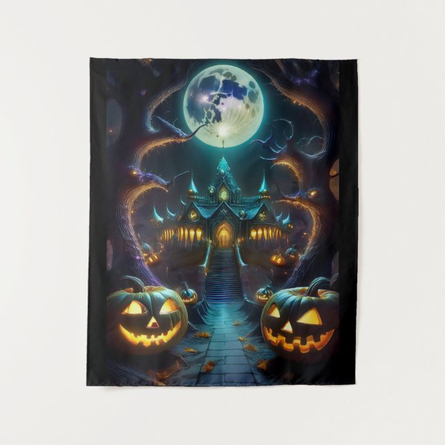 Tapete De Parede Casa Assombrada de Halloween Assustador (Frente)