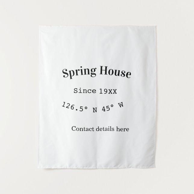 Tapete De Parede Casa de primavera etc. Data ano coordenadas person (Frente)
