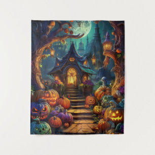 Tapete De Parede Casa e Trilha Assombrada de Halloween Assustador