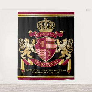 Tapete De Parede Casaco de Monograma do Emblema da Coroa de Leão D