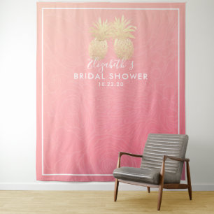 Tapete De Parede Casal Pineapple Dourado para proteção de fotos do