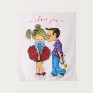Tapete De Parede Casal Romântico - Amor - Eu Amo-Te - Beijo